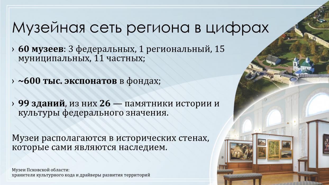 Музеи Псковской области: хранители культурного кода и драйверы развития территорий