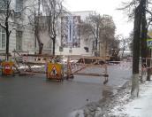 Комсомольский переулок в Пскове 25-26 января закрыт для движения транспорта