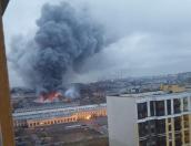 Гипермаркет «Лента» горит в Петербурге