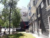 ФОТОФАКТ: В Пскове наносят граффити на стене дома на улице Пушкина