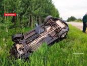 В Пыталово водитель не справился с управлением автомобиля и оказался в кювете