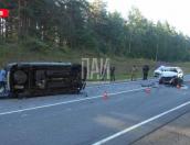 Водитель автомобиля госпитализирован в результате ДТП на трассе