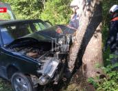 Легковой автомобиль вылетел с трассы и врезался в дерево 