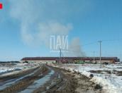 Возгорание произошло на территории мегафермы в Куньинском районе
