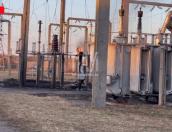 Электрическая подстанция загорелась в Острове