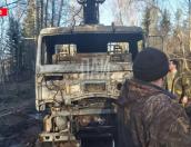 Опубликованы фотографии сгоревшего в Опочецком районе КамАЗа