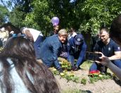 Цветы высадили в псковском парке в День защиты детей