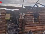 Баня загорелась в Порховском районе