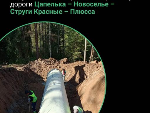 Дорогу Цапелька – Плюсса ремонтируют в Стругокрасненском районе