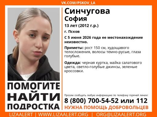 В Пскове третий день ищут 13-летнюю девочку