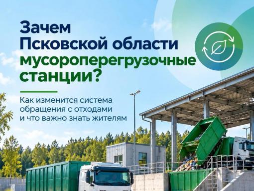 Зачем Псковской области мусороперегрузочные станции: объясняем в карточках